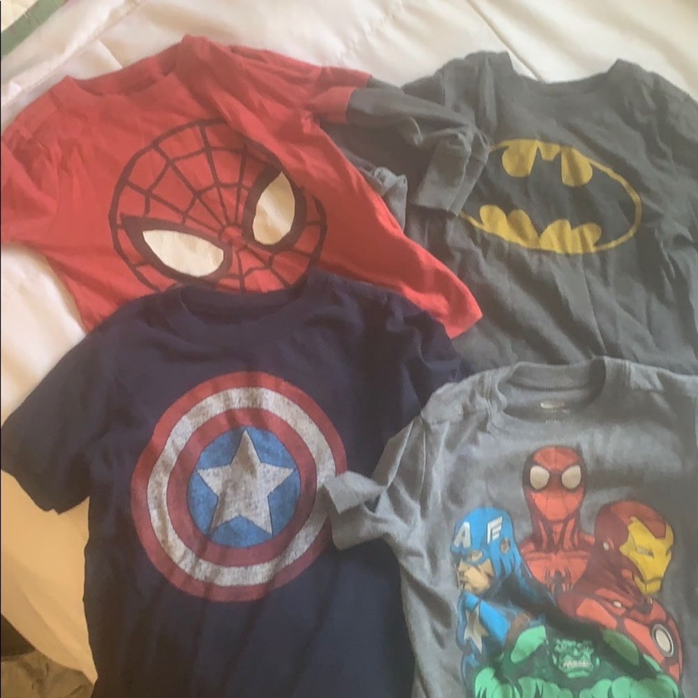 4 boys superhero shirts